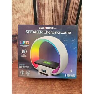 Bell + Howell Speaker Charging Lamp LED Bluetooth Wireless Charger Alarm Clock